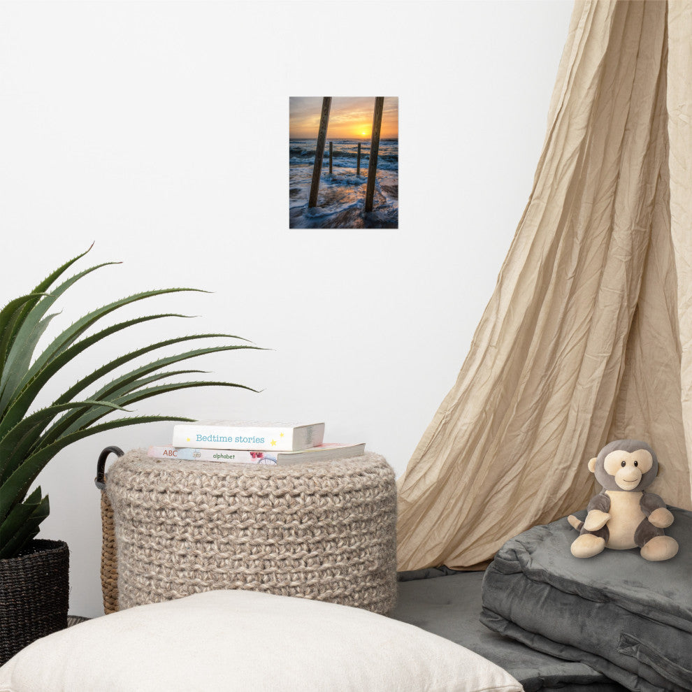 Sunrise Between the Pillars Landscape Photo Unframed Wall Art Print, 8" X 10"