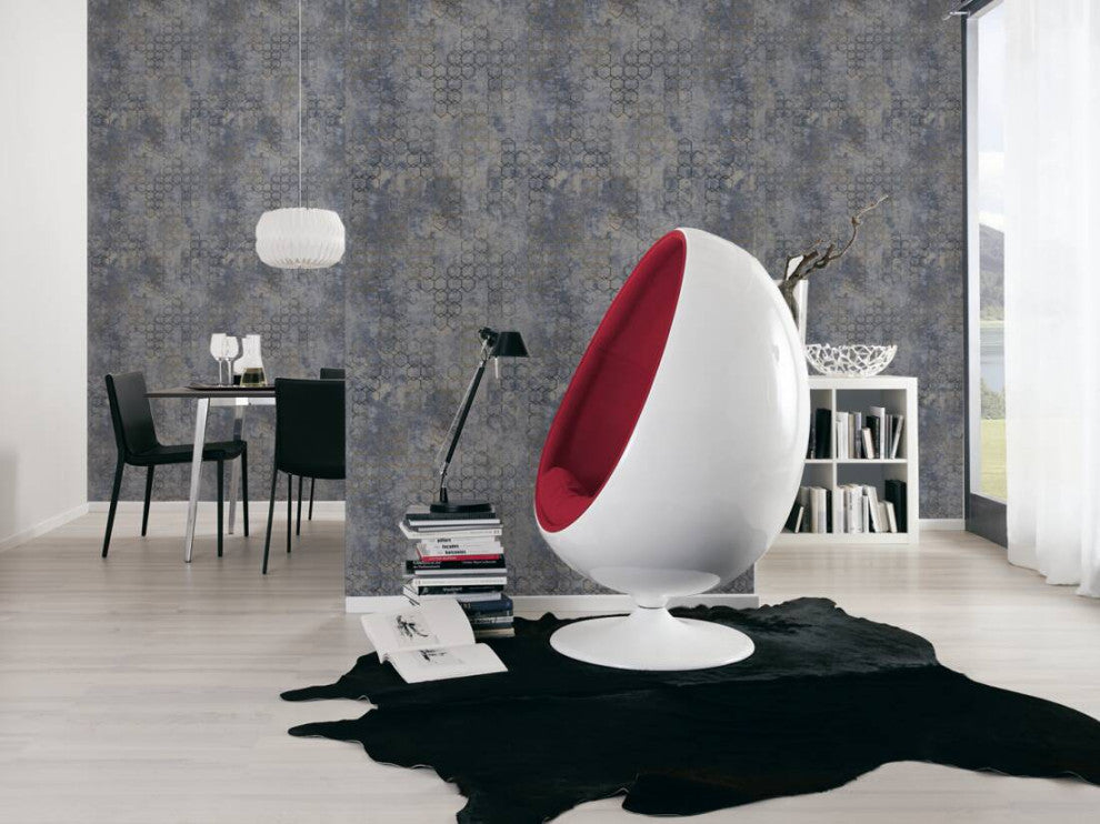 Geometric Textured Wallpaper Featuring Honeycomb Pattern, 374245