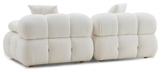 Calliope Cream Vegan Shearling Modular Loveseat Cream