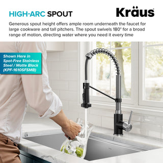 Bolden Commercial Style 2-Function Pull-Down 1-Handle 1-Hole Kitchen Faucet, Brushed Brass