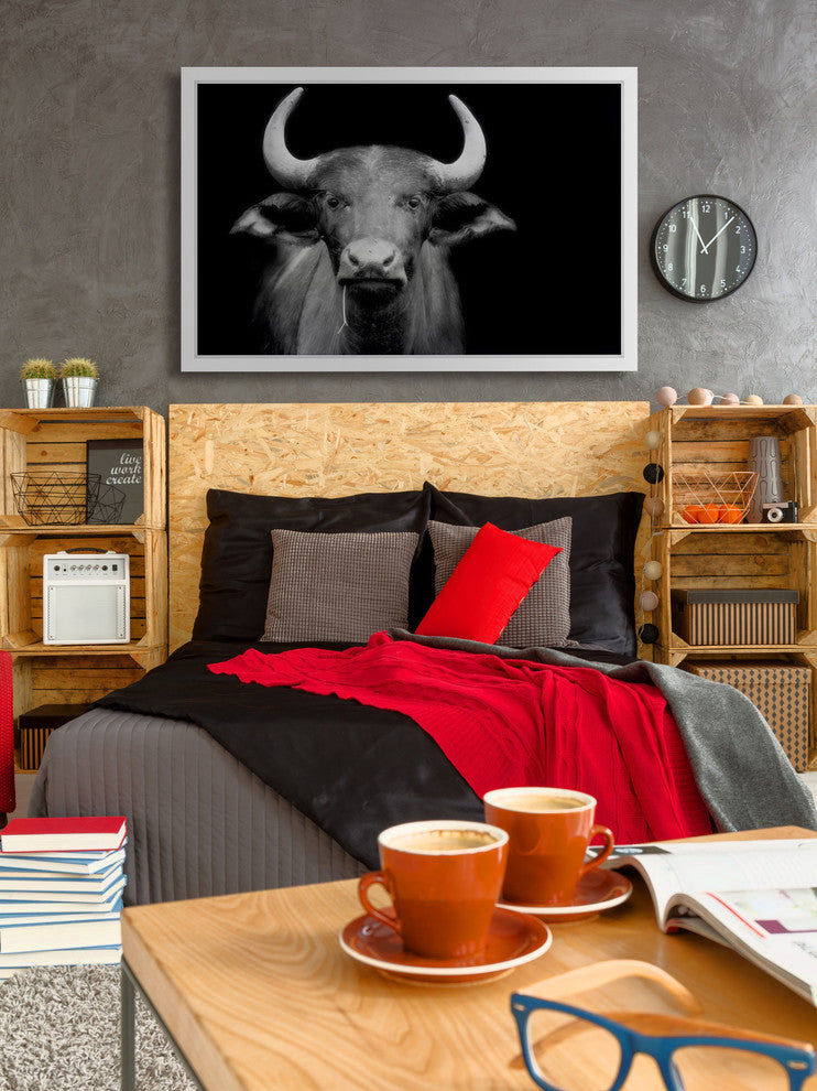 Marmont Hill, "Cow Stare" Framed Painting Print, 45x30