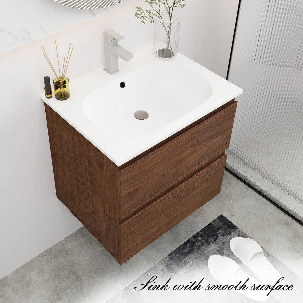 24" Wall-Mounted Bath Vanity, Top and Basin