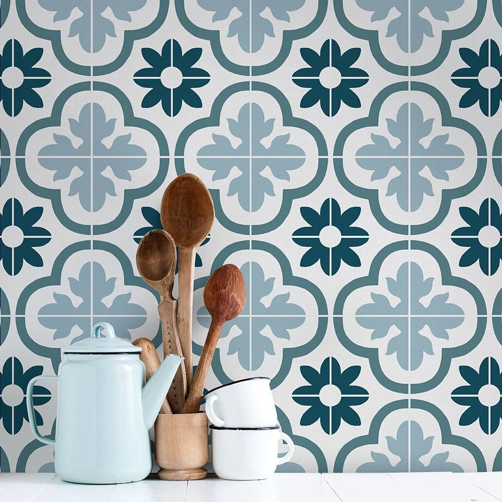 Santa Rosa Tile Stencil, DIY Faux Tiles, Cement Tile Stencils, Extra Large