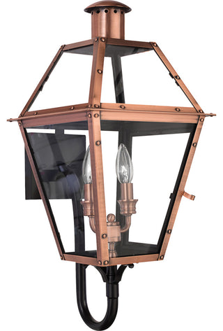 Quoizel RO8311AC Two Light Outdoor Wall Lantern, Aged Copper Finish