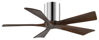 Irene-5 42" Hugger Ceiling Fan, Polished Chrome With Walnut Blades