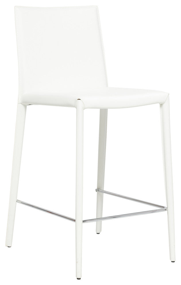 Elite Living Prima Modern 26" Counter Height Bar Stool, White