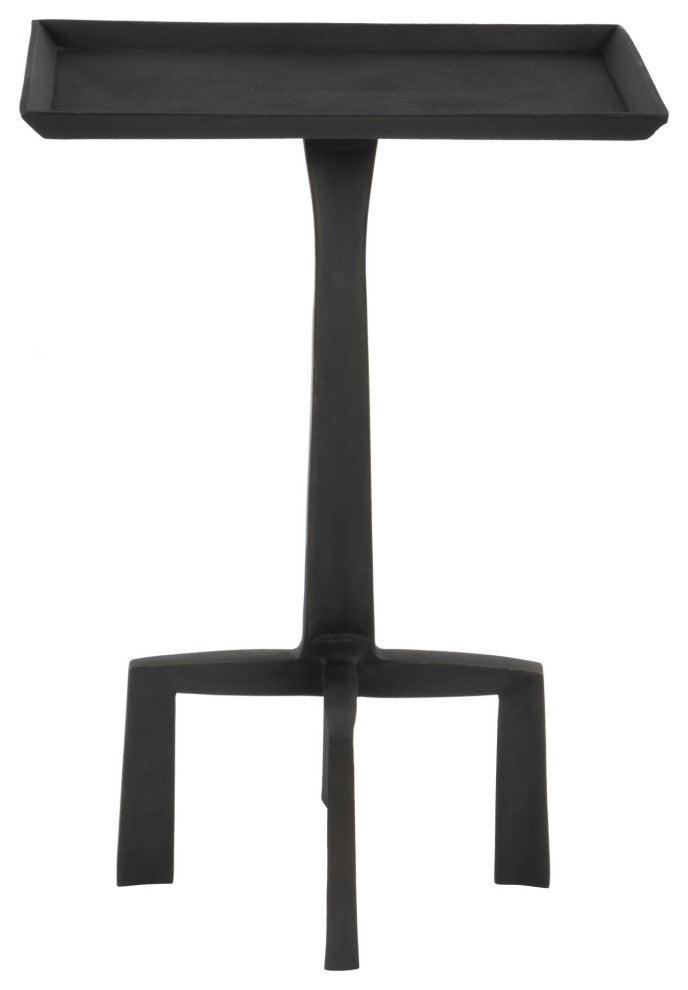 Sofa Side Table, Rectangular, Aluminum, Metal, Antique Black, Hospitality