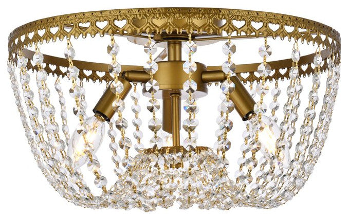 Kaine 16" Flush Mount, Brass