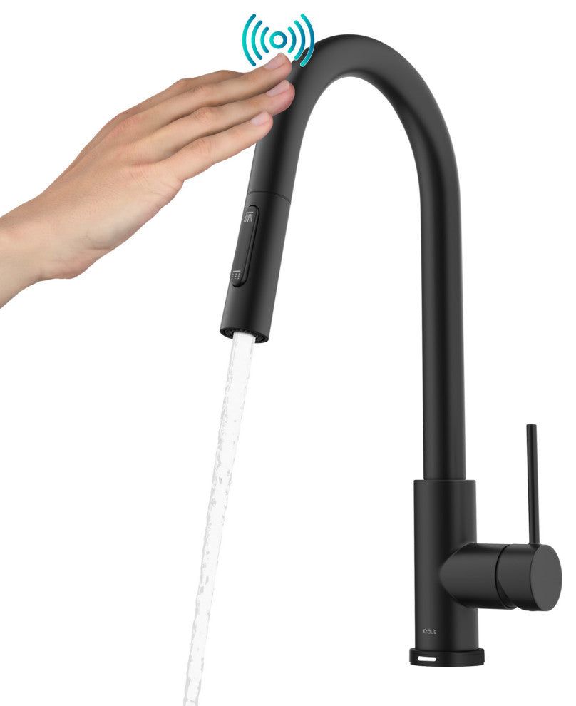 Oletto Pull-Down 1-Hole Kitchen Faucet, Matte Black, Model Ktf-3104mb
