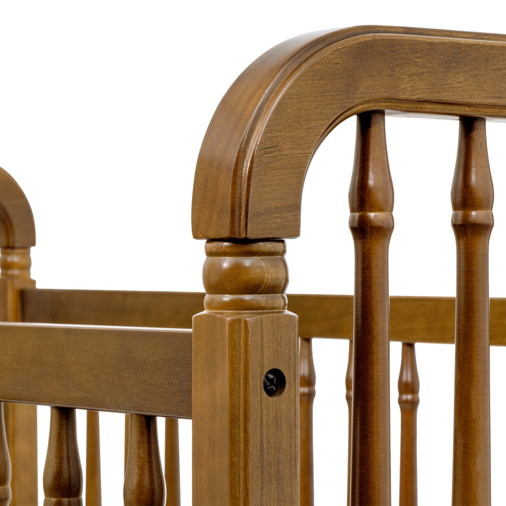 Liberty 3-in-1 Convertible Spindle Crib With Toddler Bed Conversion Kit, Natural Walnut