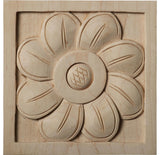 5"W x 5"H x 1"D Large Sunflower Rosette, Alder
