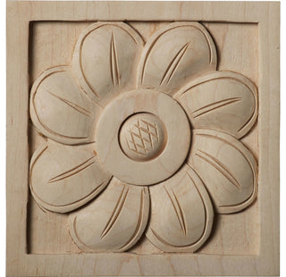 5"W x 5"H x 1"D Large Sunflower Rosette, Alder
