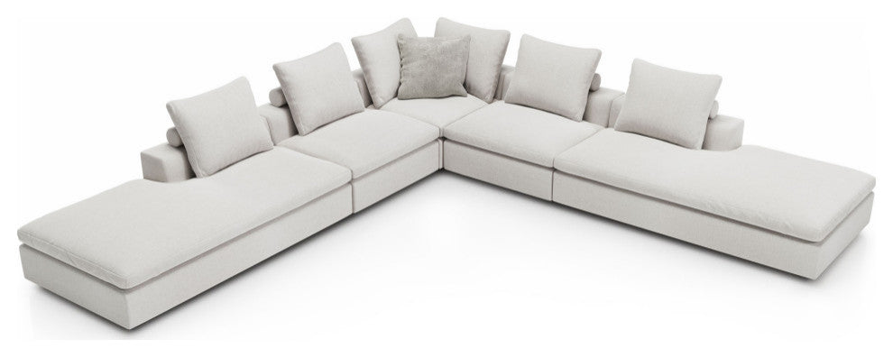 Lucerne Modular Chaise, Ashen Fabric, Ashen Fabric, Set07-5pc