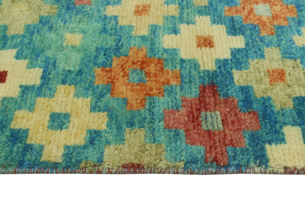 Balochi Altha Blue/Ivory Rug, 4'10 x 6'8