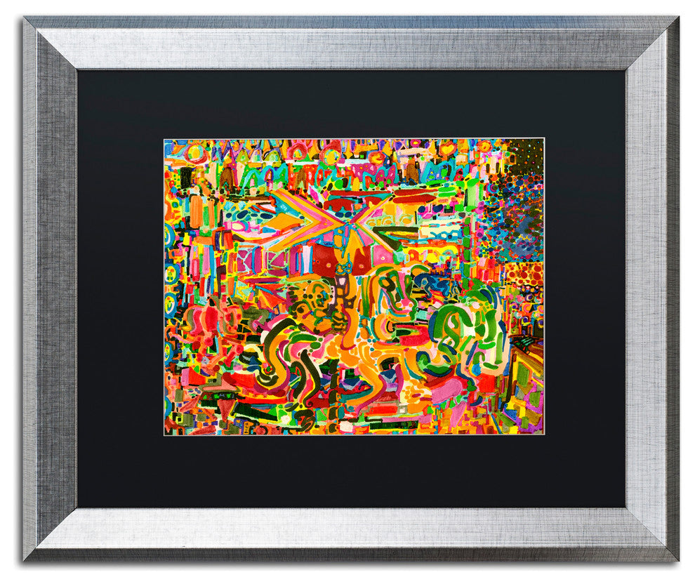 Josh Byer 'Electric Carnival' Art, Silver Frame, Black Mat, 20x16