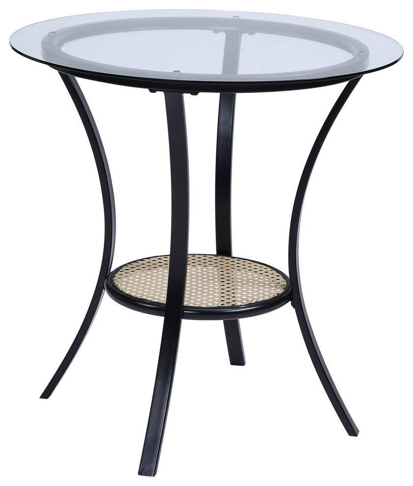 ACME Frydel 3-Piece Set Table and Chairs, Black Finish