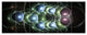 Light Blue 3D Surreal Circles, Abstract Art on Canvas, 70"x28", 6 Panels