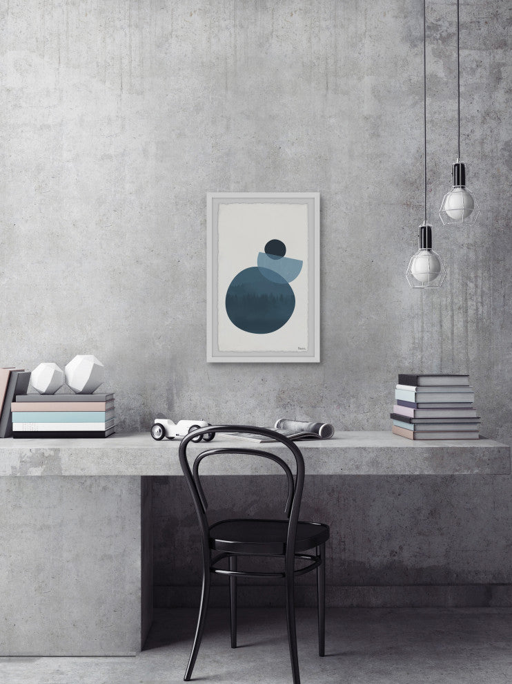 "Midnight Circle Forest" Framed Painting Print, 20"x30"