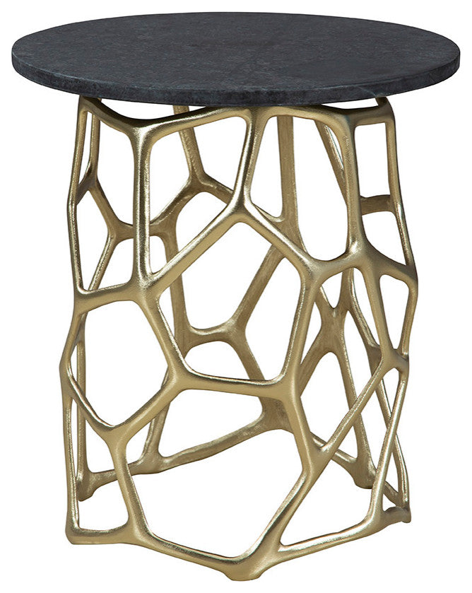 Short Ariel Aluminum End Table, Gold