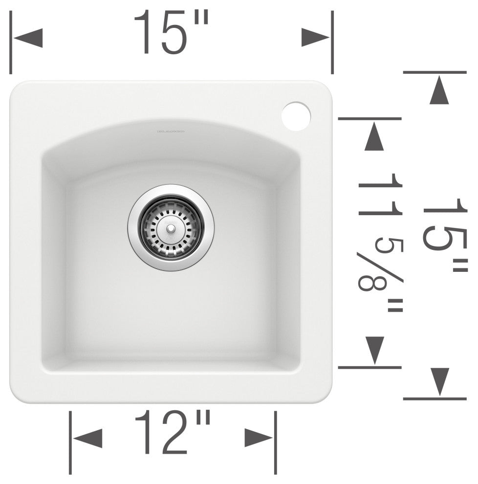 Blanco KA-440205 Diamond 15" Dual Mount Single Basin Granite - Cinder