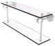 Clearview 22" Two Tiered Glass Shelf, Satin Nickel