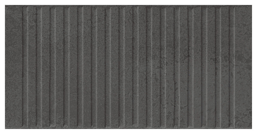 Kings Loft Black Fluted Ceramic Wall Tile
