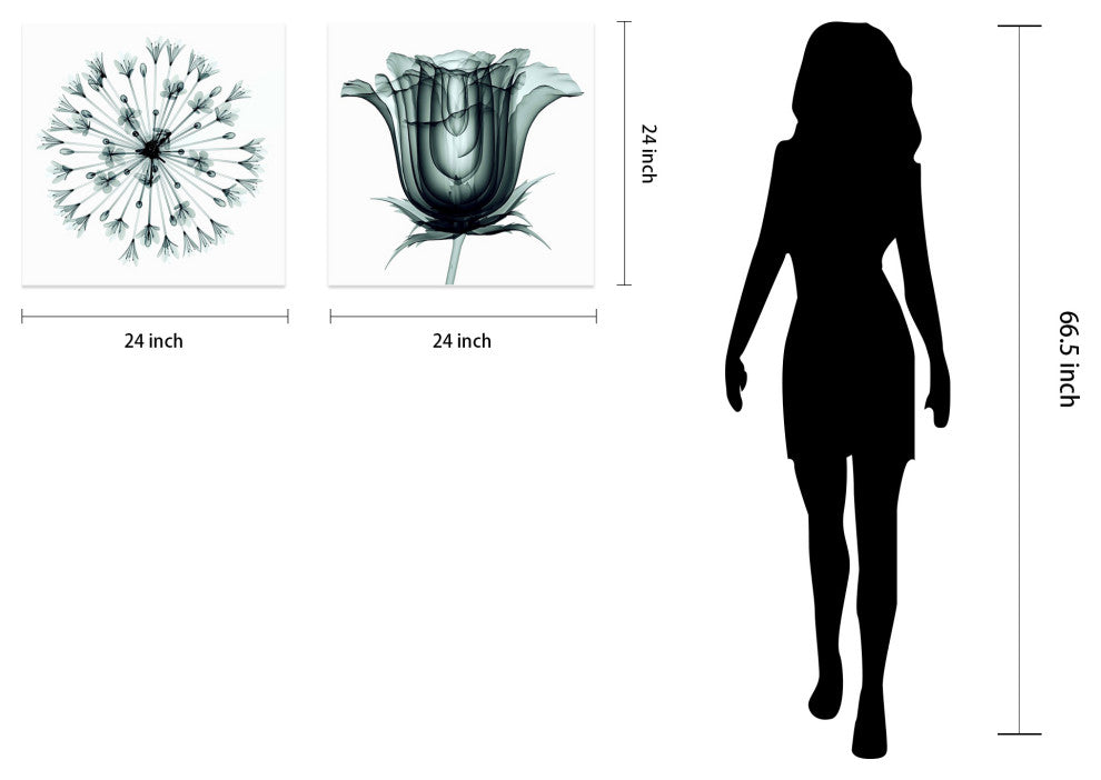 African Bluebell and Rose Veil, Flower Wall Art Tempered Glass Panel Artwork