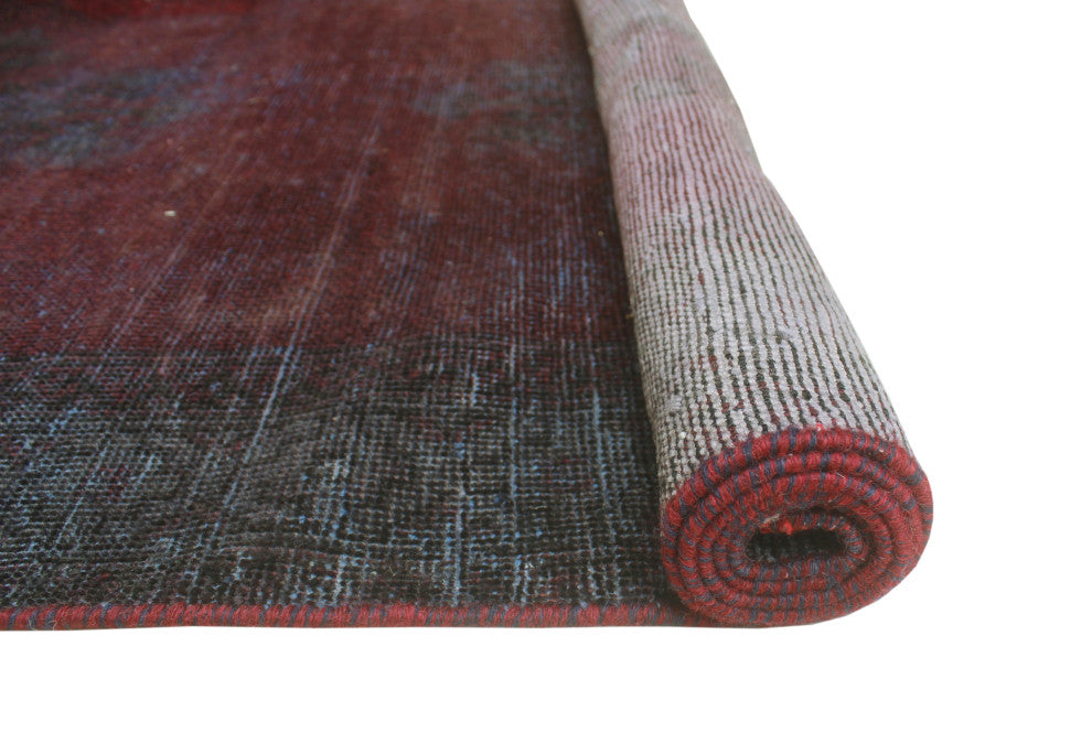 Vintage Distressed Overdyed Rayford Burgundy Runner
