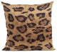 Plutus Brown Jaguar Faux Fur Luxury Throw Pillow, Brown, 16" x 16"
