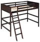 Gewnee Solid Wood Twin Size Loft Bed with Ladder in Espresso