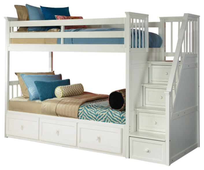 Hillsdale Schoolhouse 4.0 Wood Stair Bed Bunk With Trundle