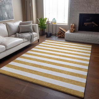 Premium Machine Washable Mayfield AMF528 Gold 9' x 12' Rug