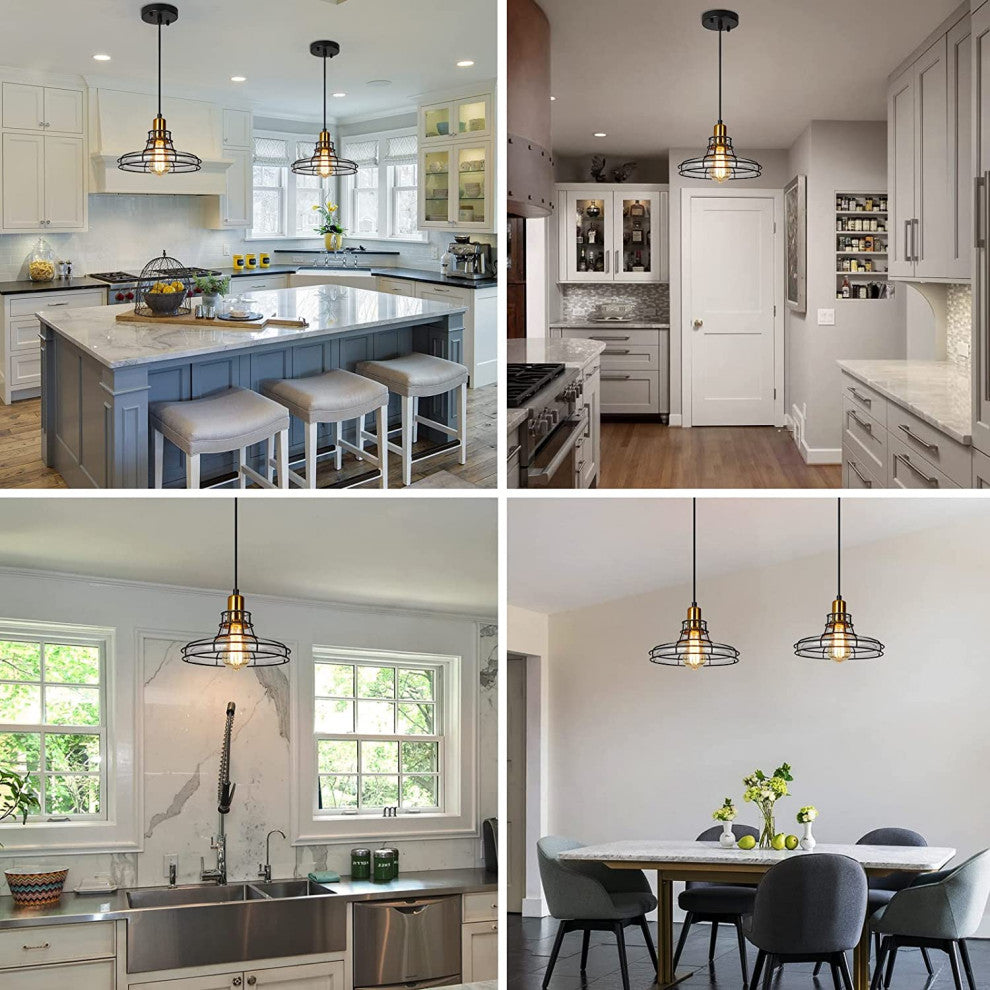 Rust Farmhouse Pendant Lighting Black Glass Pendant Lamp