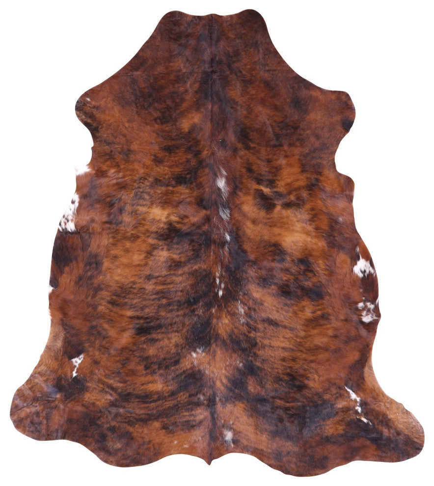 7' 6" X 6' 8" Brindle Natural Cowhide Rug C1752