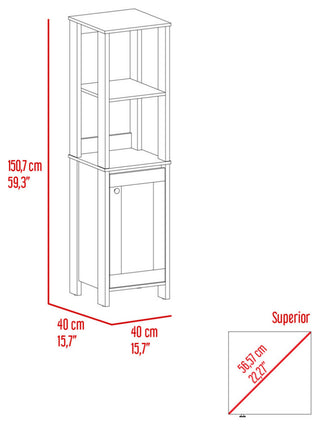 Artic Linen Cabinet, Light Oak-White