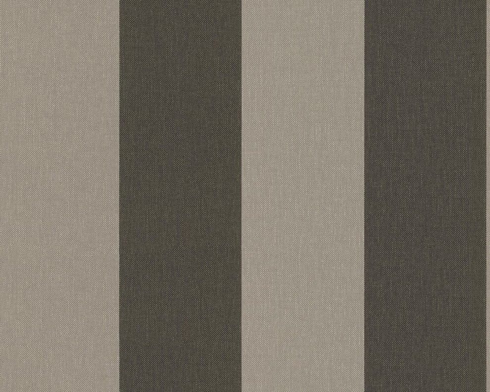 Elegance2, Modern Accent Block Stripes Baroque Brown Wallpaper Roll