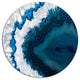 Blue Brazilian Geode, Abstract Round Metal Wall Art, 11"