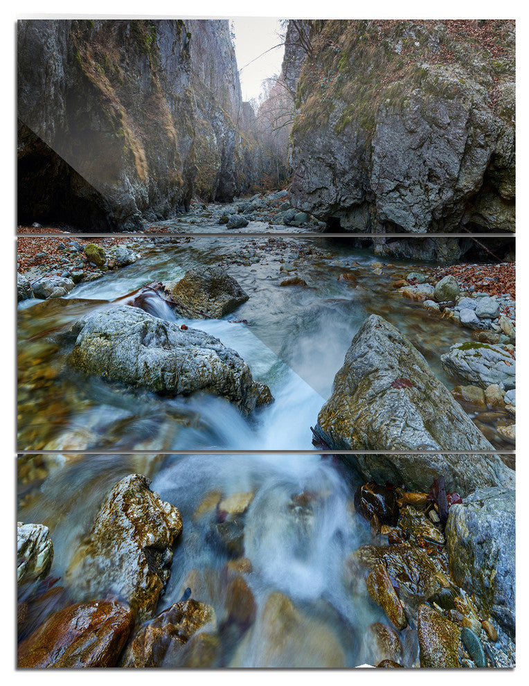 "Blue Water in River" Photography Metal Wall Art, 3 Panels, 28"x36"