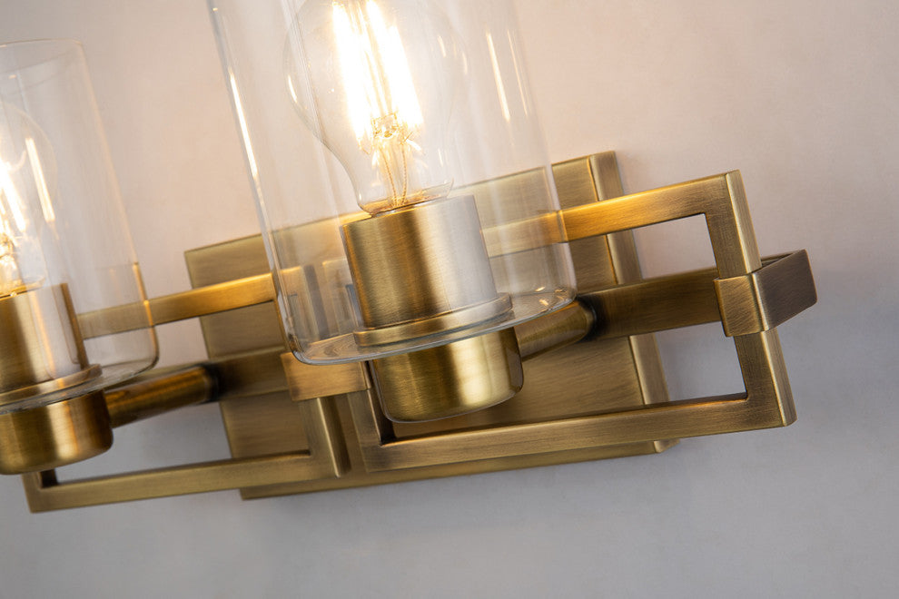 Estes 2 Light Bath Vanity Light, Aged Brass