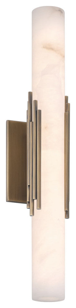 Venna, Wall Sconce , 22", Antique Brass, Alabaster