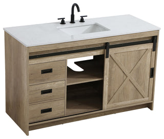 Home Living 54" Single Bathroom Vanity, Natural Oak