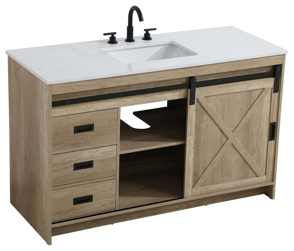 Home Living 54" Single Bathroom Vanity, Natural Oak