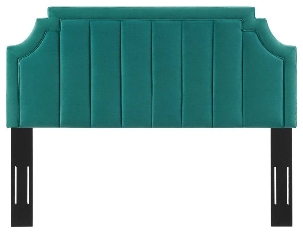 Tufted Headboard, Full Queen Size, Velvet, Teal Blue, Modern Contemporary