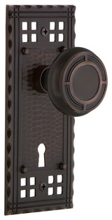 Craftsman Plate Passage Mission Knob, Timeless Bronze