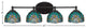 Capri 4-Light Bath Bar, Matte Black/Turquoise Cypress Art