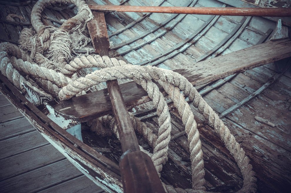 Vintage Boat Oars and Ropes Nautical Photo Loose Wall Art Prints, 18" X 24"