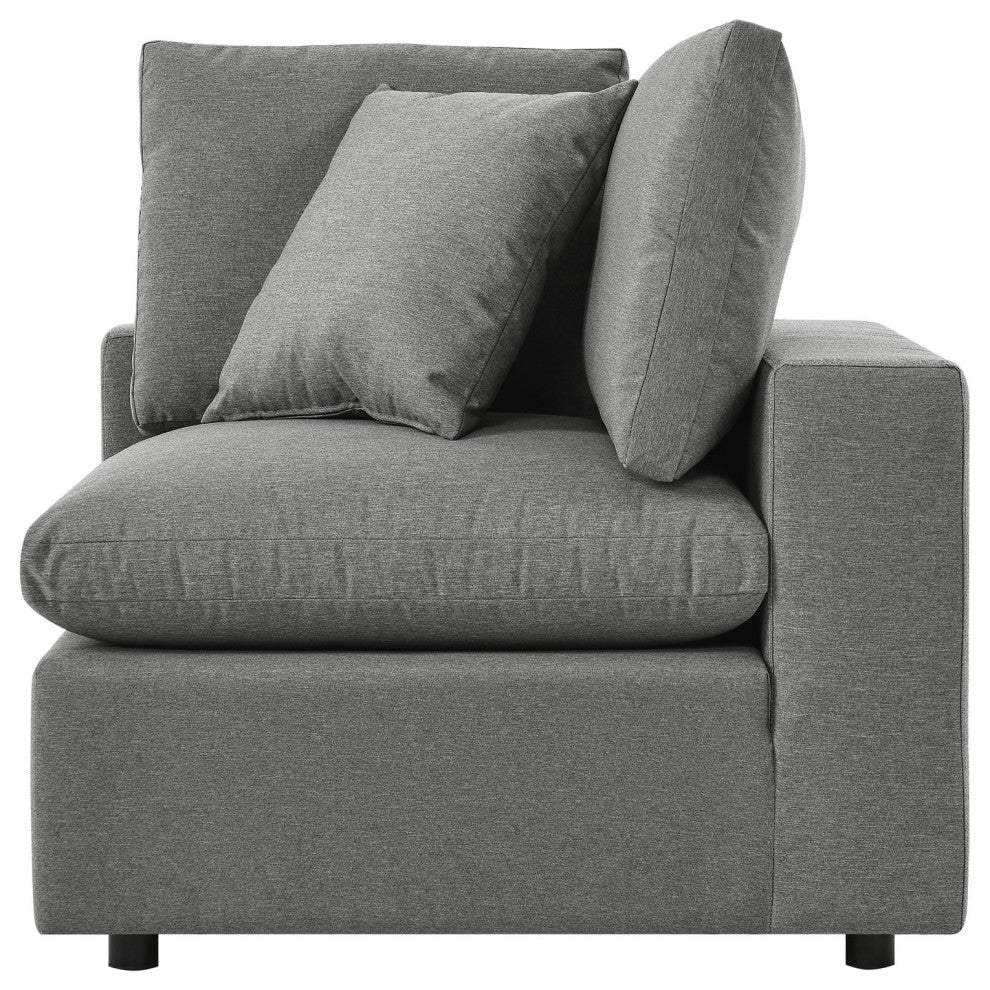 Modular Lounge Sectional Deep Sofa Set, Charcoal Gray, Modern, Outdoor
