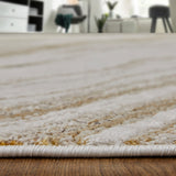 Tripoli Modern Abstract, Ivory/Taupe/Gold, 5'x8' Area Rug