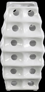 Ceramic Vase, Polished Chrome White, Large