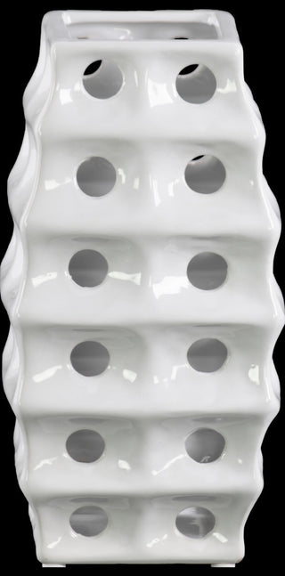 Ceramic Vase, Polished Chrome White, Large